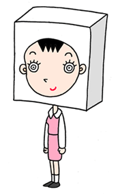 Cartoon character, a business woman, office girl, and tofu