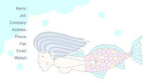 Mermaid cartoon character - Blue beautiful mermaid