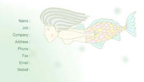 Mermaid cartoon character - Green beautiful mermaid