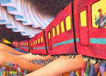 Fantasy illustration and pictures - Night train