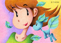 Lovely kids illustration and pictures - Fairy of leaf
