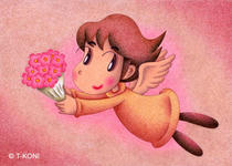 Cute angel illustration and pictures - Bouquet