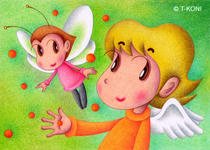 Cute angel illustration and pictures - Pleasant conversation
