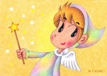 Cute angel illustration and pictures - Baton of light