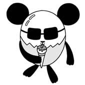 Original cartoon character design 「Shy person's egg panda cartoon - I like ice creams」
