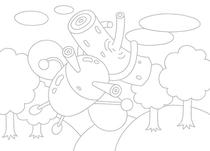 Original coloring pages 「Insect robot cartoon character - Big insect to boast power」