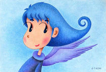 Free Art, Illustrations, Pictures and Images 「Cute angel - Blue sky angel」