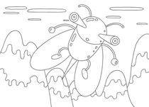 Original coloring pages 「Insect robot cartoon character - Insect that had dangerous needle」