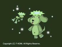 Wallpaper for mobility that uses original illustration 「Collaboration of &amp;quot;Water imp and dog&amp;quot; - Water imp dog」