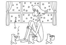 Original coloring pages 「Comic illustration &amp;quot;Cute lady&amp;quot; - Bear that brilliantly carries star」