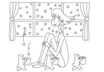 Original coloring pages 「Comic illustration &amp;quot;Cute lady&amp;quot; - Bear that brilliantly carries star」