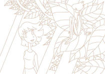 Original coloring pages 「Comic illustration &amp;quot;Cute lady&amp;quot; - Hello the fairy of the leaf」