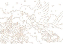 Original coloring pages 「Comic illustration &amp;quot;Cute lady&amp;quot; - Angel who delivers fairy in forest」