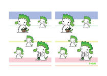 Free book jacket design 「Funky animal cartoon character - Vegetable dog like cabbage」