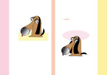 Free book jacket design 「Cheerful dog cartoon character - Beagle of huge nose」