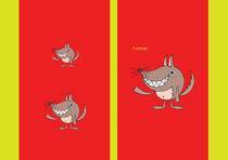 Free book jacket design 「Cheerful dog cartoon character - Ferocious dog that laughs」