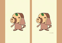 Free book jacket design 「Cheerful dog cartoon character - Wood dog like log」