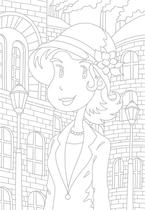 Original coloring pages 「Comic illustration &amp;quot;Cute lady&amp;quot; - Antique town and beautiful woman」