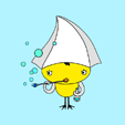Free original Button, Banner, Icon, Wallpaper 「Image of &amp;quot;Squid chicken cartoon character&amp;quot;」