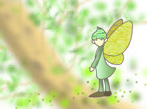 Wallpaper for PC desktop that uses original illustration 「Fairy illustration - Fairy of the nature &amp;quot;Forest fairy&amp;quot;」