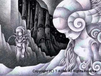 Wallpaper for mobility that uses original illustration 「The world in the future - Planet of fossil」