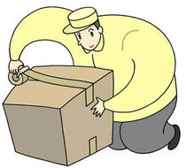 Packing work, Cardboard box stuff, Work of packing in a case, Wrapping, Packing materials