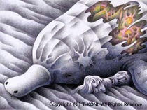 Wallpaper for mobility that uses original illustration 「The world in the future - The soldier's rest」