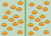 Free book jacket design 「Simple illustration - Mandarin orange 「Green」」