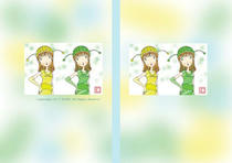 Free book jacket design 「Female illustration （Cute lady） - Twin sisters」