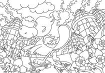 Original coloring pages 「Comic illustration &amp;quot;Fairies' villages&amp;quot; - Duck fairy's roller coaster」