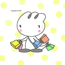 Free iPad wallpapers using cartoon character 「Lovely Dinosaur - Shopping」