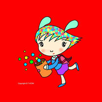 Free iPad wallpapers using cartoon character 「Funky girl - Bad mood」