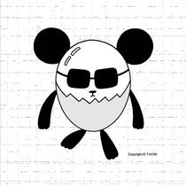 Free iPad wallpapers using cartoon character 「Animal character - Panda or Egg ?」