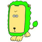 「Pleasant animals cartoon - Big face animal （Lion）」
