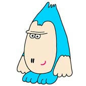 「Pleasant animals cartoon - Big face animal （Gorilla）」
