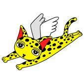 「Lovely cat cartoon - Angel Cat （Leopard cat）」