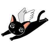 「Lovely cat cartoon - Angel Cat （Black cat）」