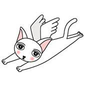 「Lovely cat cartoon - Angel Cat （White cat）」