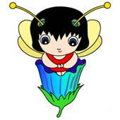 「Lovely insect cartoon - Cute ladybird （Flower inside）」
