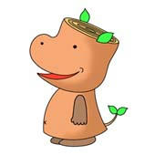 「Hippopotamus cartoon - Wood hippopotamus （Cheerfulness）」