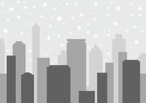 Snow, Snow scene, Monotone, Cityscape