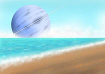 Coast, Sea, Sands, Space, Celestial, Astral, Planet, Satellite, Star