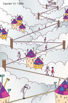 Telegraph pole, Electric wire, Power line, Wire, Risky, On clouds