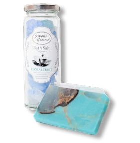 魔除けの石ターコイズ《サボンジェム》｜ターコイズ バスソルト＆ソープセット