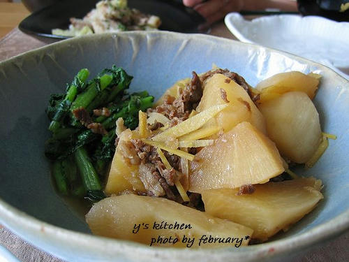 大根と牛肉の炒め煮