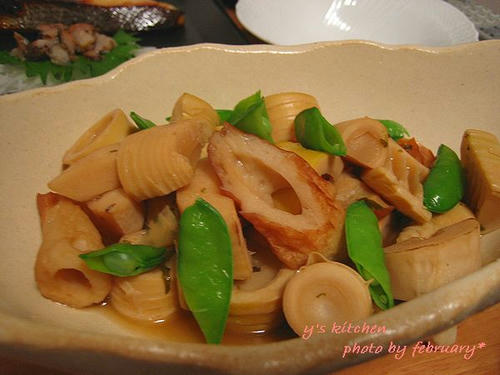 淡竹と竹輪の煮浸し