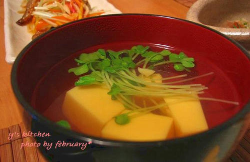 卵豆腐のお吸い物