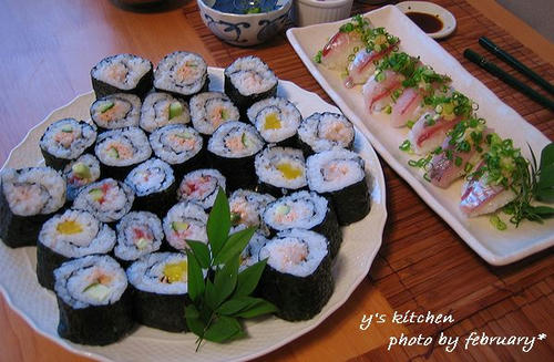 太巻き&鯵寿司