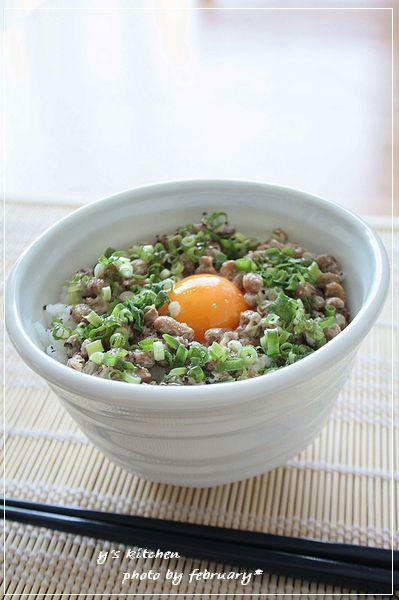 ネギ塩納豆丼