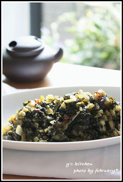 野沢菜のピリ辛炒め－２